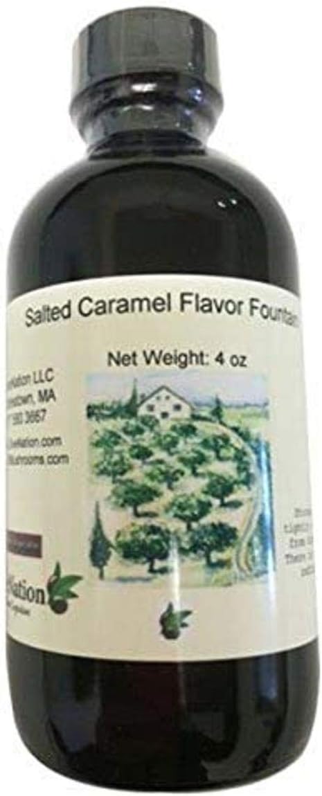 OliveNation Salted Caramel Flavor Fountain - 8 ounces - Adds gourmet taste to ice cream, frozen yogurt, smoothies, protein shakes - baking-extracts-and-flavorings