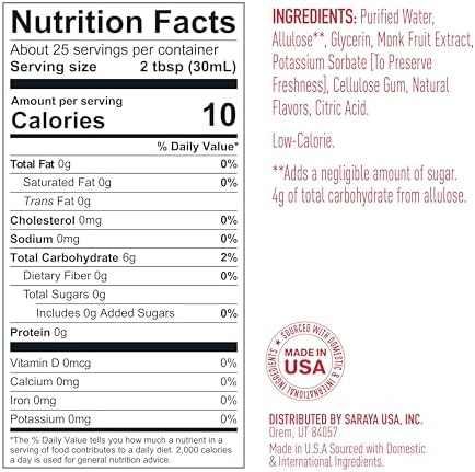 Lakanto Simple Flavoring Syrup - Monk Fruit Sweetener with Allulose, Perfect for Coffee, Tea, Cocktails, Snow Cones, Sodas, Other Drinks, Keto, Vegan (Original - 25.4 fl oz)