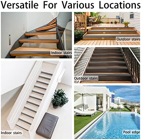 Rubber Stair Nosing - Stair Anti-Slip Adhesive Strip, Made of Wear-Resistant Rubber, Mute, Easy to Install - Indoor/Outdoor, Helps Elderly and Children Prevent Slipping (3.3Ft, Full Black, 1)
