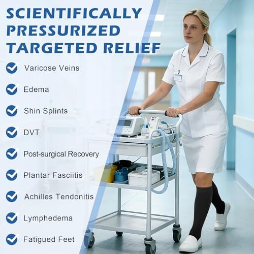 Beister Medical Open Toe Knee High Calf Compression Socks for Women & Men, Firm 20-30 mmHg Graduated Support Hosiery for Varicose Veins, Edema, Flight, Pregnancy （A Pair）
