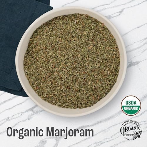 J Mac Botanicals Organic Marjoram (5 oz), dried herb, great for cooking and herbal tea