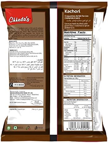 Chheda's Kachori - Crispy Spicy Snack - With Spicy Mixture Filling - Ready to Eat Snack - Indian Namkeen 170g (Pack of 4)