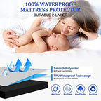 Sufdari Mattress Protector,Waterproof 18" Deep Pocket Mattress Cover Fitted Sheet Style with Elastic Rubber Band,Washable and Easy Care-Black,Queen