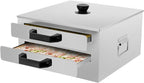 2 Layer Rice Noodle Roll Steamer,304 Stainless Steel Steamed Vermicelli Roll Steamer With Top Open Steam Tray,Extra Tray Stainless Steel Square Tier,Chinese Cheung Fun Cuisine Recipes Cookware For Stove,Induction Cooktop