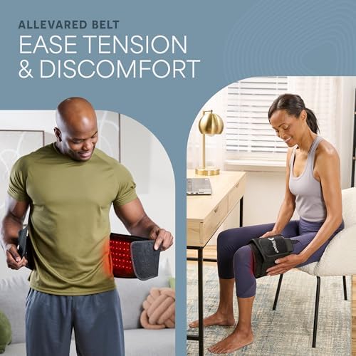 Lifepro Red Light Therapy Belt – Allevared Infrared Red Light Therapy for Body, Back Pain and Shoulder - 660nm & 850nm Near Infrared Heating Pad – Adjustable & Portable for Wellness & Relaxation
