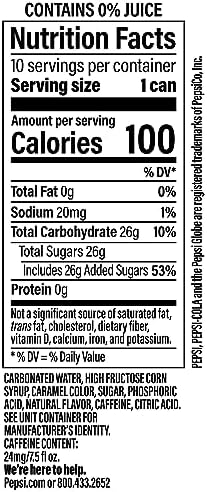 Pepsi Wild Cherry Cola Soda Pop Mini Cans, 7.5 Ounce Mini Cans (10 Pack) (Packaging May Vary)