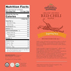 HQOExpress Organic Red Chili Pepper Crushed – Non GMO, Kosher, USDA Certified Organic Chili Flakes – Hot and Spicy Seasoning for Soups, Chilis, Marinades and Stir Fries, 10 oz. Chef Jar