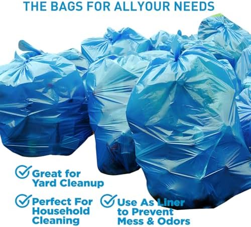 Heavy Duty Trash Bags, blue, 33-37 Gallon, 50 Count, Extra Thick Contractor Garbage Bags for Kitchen, Outdoor, Commercial Use, 36x40 Inches,Thickened garbage bags,(90cm100cm)