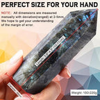 CASMON Large Healing Crystal Wands 3.9"-4.3"(10-11cm), Natural Labradorite Obelisk Crystal Tower Stone, 6 Faceted Single Healing Crystal Point for Reiki Chakra Meditation Therapy (1PC)