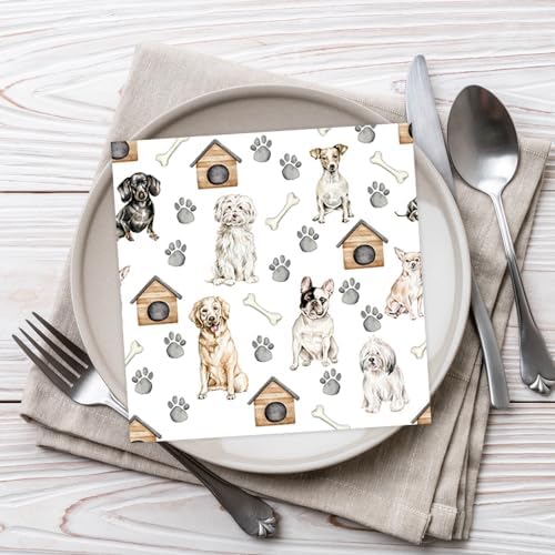 Anniversary House Tiflair Pet Dogs Lunch Napkins 3 ply