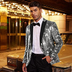COOFANDY Mens Sequin Blazer Tuxedo Party Prom Wedding Tuxedo One Button Jacket