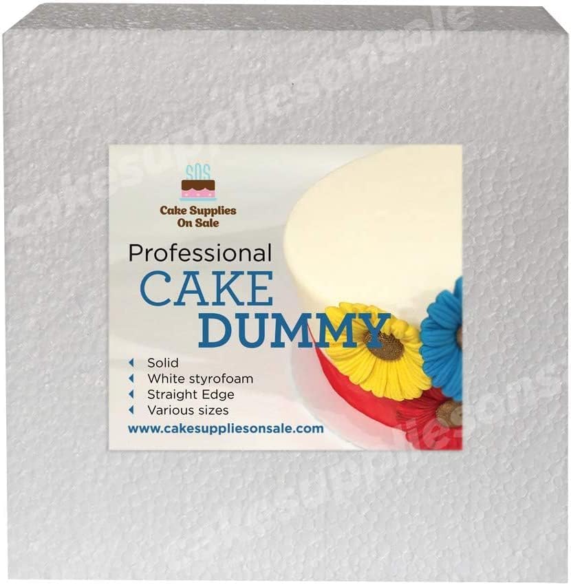 6" Square Cake Dummy 4" High Foam Cake Dummies Polystyrene Circle Dummy for Wedding Birthday Cakes Crafting Modeling Art Project Displays