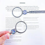 2 Pack Magnifying Glass Necklaces10x Magnifying Long Chain, Women's Choker for Reading Jewelry Needlework Vision Enhancement (Blue+White)