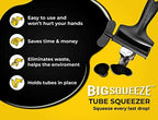 Big Squeeze® Tube Squeezer | Heavy Duty Tube Wringer - Made in USA - Toothpaste, Paint, Cosmetics, Sunscreen, Hair Dye, Adhesives, Metal Tubes. Comfortable Ergonomic Dispenser Tool (Black)