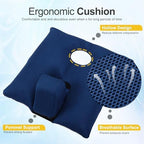 Wheelchair Wedge Pommel Cushion with Safety Straps Non-Slip Wheelchair Cushion for Seniors Prevents Forward Sliding, Provides Leg Abduction, Improves Positioning, Fall Prevention（16 * 17IN）