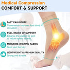TOFLY® Plantar Fasciitis Socks for Women Men, Truly 20-30mmHg Compression Socks for Arch & Ankle Support, Foot Care Compression Sleeves for Injury Recovery, Eases Swelling, Pain Relief, Beige M