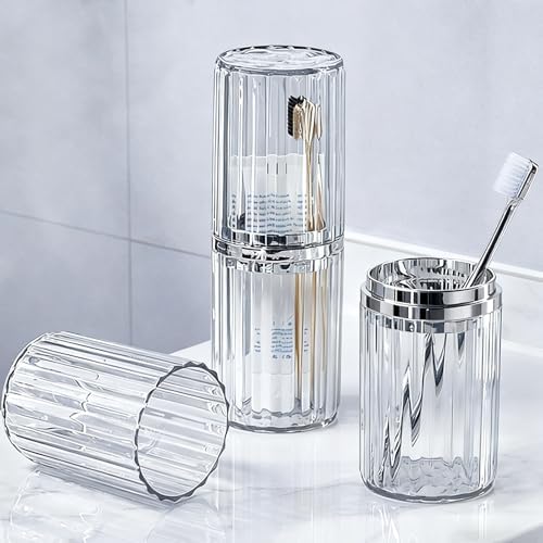 Toothbrush Travel Case Portable Travel Toothbrush Holder, Large Travel Toothbrush Cup, Travel Toothpaste Container for School, Camping, Business Trip Bathroom