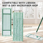 6 Pack Replacement Mop Refills Compatible with Libman Wet & Dry Microfiber Mop, Reusable Washable Mop Head Replacement Pads for Cleaning Multi-Surface Floor (Mop not Included)