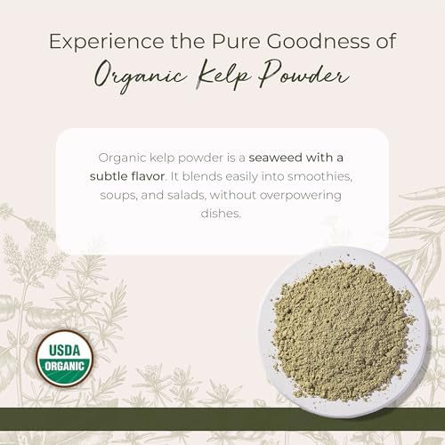 Starwest Botanicals Organic Kelp Powder - Nutrient Rich, Natural Source of Iodine, Potassium, Magnesium, Zinc, Iron, & Calcium, Certified Kosher, Non-GMO - 16 oz Bag