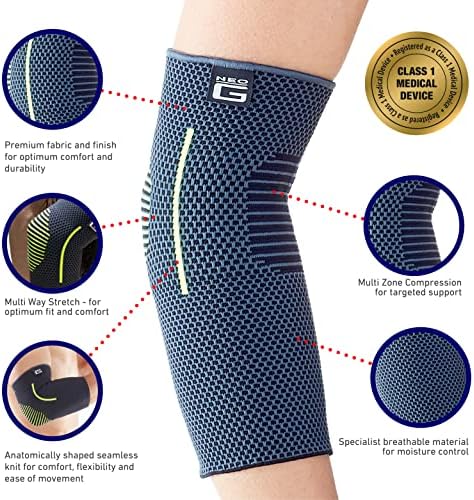 Neo G Elbow Support for Tennis, Golf, Sports, Tendonitis, Joint Pain Relief - Tennis Elbow Support - Golfers Elbow Brace Arm Support - Multi Zone Elbow Compression Sleeve - Breathable, Lightweight - L