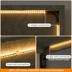 20PCS HFACOWK Premium LED Strip Connectors, Transparent Solderless 2 Pin 8mm LED Light Connector W/10PCS 5.9in Wires, for 12V/24V Single Color COB/SMD LED Lights Strip