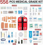 556 Piece Premium Large First Aid Kit, Survival Medical First Aid Bag – Labelled Compartments, Workplace Essential, Home & Sports, Molle Tactical Rip-Away Design, First Responders' Choice for Trauma