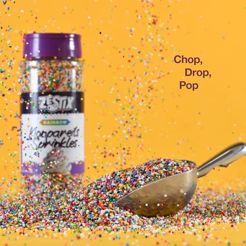 Rainbow Nonpareils Sprinkles 10 oz – Kosher Mini Round Sprinkles for Baking, Cupcakes, Cookies, Cakes & Ice Cream Decorations