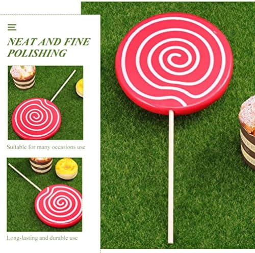 Zerodeko Lollipop Prop Large Candy Ornaments, Resin Food Decor Wedding Photo Props Kitchen Display Decoration Fake Lollipop Decoration Creative Photo Prop Party Candy Model for Kids 3PCS
