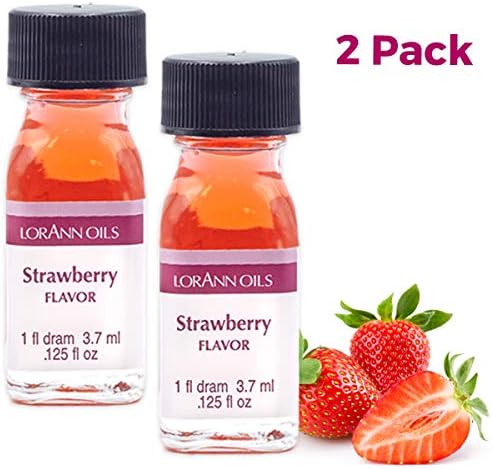 LorAnn Oils Super Strength Flavoring - Used For Candy Making, Flavoring, Baking, Hard Candy, & Flavor Oils - Bold, Natural Flavors 4X Stronger Than Extracts - Strawberry, Pack of 2, 0.125 fl oz