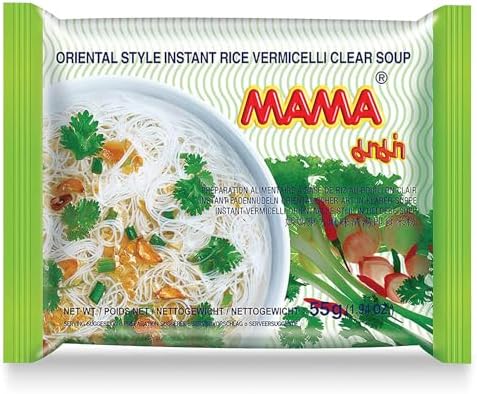 Mama Oriental Style instant noodles Mix Flavor Bundle Package Total 30 Packs (3 Flavor Clear Soup Mix (Flat Noodle, Rice Vermicelli, and Chand Noodle) 3 Flavor 10 bag each total 30 bags