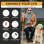 Folding Blind Cane Reflective Red Folding Walking Stick for Vision Impaired and Blind People, Lightweight, Non-Slip (52inch)