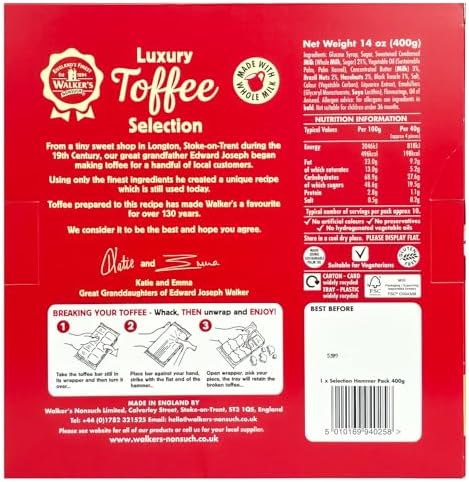 Walker’s Nonsuch Luxury Toffee Selection Hammer Pack 400g - 2 Pack in a Premier Life Store Box
