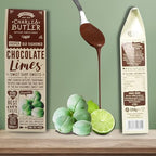 Charles Butler Chocolate Limes 190g (6.7oz) | Crispy Lime Candy Shell with Chocolate Center Filling | Handmade Old Fashioned British Candy Gift Box | English Hard Boiled Sweets | UK Confectionery
