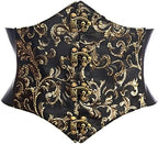 Lavish Dark Crushed Velvet Corset Belt Cincher w/Clasps