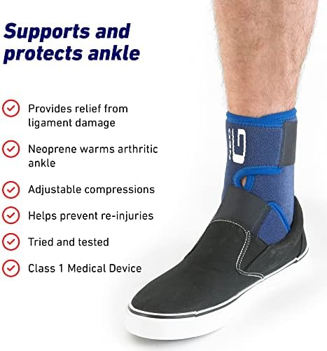 Neo-G Ankle Brace for Sprained Ankle, Weak Ankles, Ligament Damage, Ankle Brace for Arthritis - Adjustable Compression Neoprene Ankle Support - One size - Class 1 Medical Device
