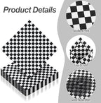 Aodaer 48 Pieces Race Car Paper Napkins Disposable Checkered Flag Napkin Racing Car Party Cocktail Dinner Napkin Set 13" x 13" Unfolded Tableware Napkins for Racing Party Supplies