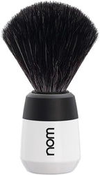 NOM Max Shaving Brush | Vegan Shave Brush for Shaving soaps and creams | sustainable eco-friendly and reusable | Exfoliating Shaving Brush | White handle