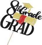 8th Grade Grad Cake Topper，Straight Outta 8th Grade Cake Topper,2026 Grad Cake Decorations,Boys Girl Eighth Grade Graduation Party Decoration Supplies