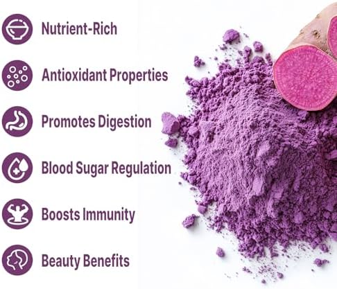 UNLEASH'D ORGANIC Organic Purple Potato Powder 16 oz – 100% Pure Natural Superfood, Rich in Antioxidants & Plant Nutrients
