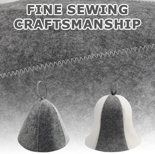 2-Pack Sauna Hat - Natural Wool Sauna Cap for Men and Women - Eco-Friendly Insulating Headgear for Spa, Steam Room, Banya, Bathhouse, Comfortable, Breathable, Handmade, One Size Fits All