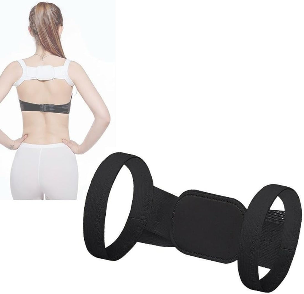 DeepCrush Adjustable Back Belt - Posture Corrector for Women and Men - Shoulder Brace - Upper Back Pain Relief - Neck Pain Support - Elasticity Belt for Standing and Sitting