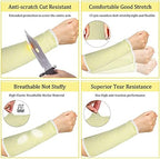 Sintege 3 Pairs Arm Protectors for Thin Skin and Bruising Cut Resistant Forearm Sleeve Level 5 Arm Burn Protection Sleeve (Black, Beige, Grey,7.9 Inch)