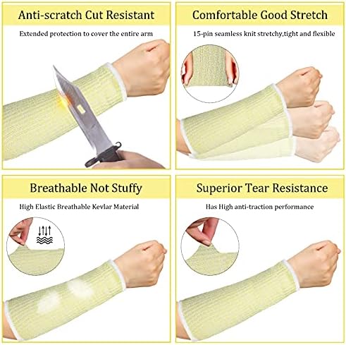 Sintege 3 Pairs Arm Protectors for Thin Skin and Bruising Cut Resistant Forearm Sleeve Level 5 Arm Burn Protection Sleeve (Black, Beige, Grey,7.9 Inch)