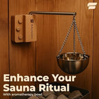 Premium Sauna Aromatherapy Bowl with Durable Swing Arm – Perfect Easy to Install Sauna Oil Aromatherapy Holder for Sauna – Rust-Proof Stainless Steel, 13.5 oz Capacity, Mounting Screws Included