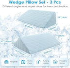 NEPPT Wedge Pillow Body Position Wedges Back Positioning Elevation Pillow Case Pregnancy Bedroom Eevated Body Alignment Ankle Support Pillow Leg Bolster (3-in-1 Cooling)