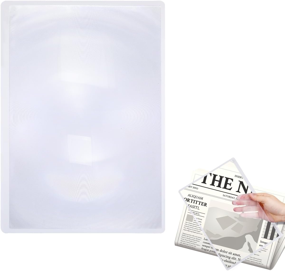 DOITOOL Large Magnifying Sheet for Reading, 3X Full A4 Page Magnifier (11.7" x 8.2"), Flat Fresnel Lens Book Magnifiers for Seniors, Optical Aid for Small Print & Aging Eyes