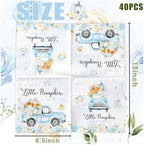 A Sweet Little Pumpkin is on The Way Napkins,Pumpkin Boy Baby Shower Decorations Blue Truck Rose,A Sweet Little Pumpkin is on The Way Baby Shower Gender Reveal Party