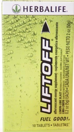Herbalife Liftoff ! Lemon-Lime Blast - 10 PK - An Energy Drink Tablet That Provides A Mind And Body Boost