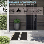 3FT Portable Wheelchair Ramp, Non-Slip Aluminum Folding Handicap Ramp, 800 LBS Capacity Door Threshold Ramps for Home Steps, Scooter Ramp for Car, Doorways, Curbs, Stairs, Cart, Wheel Chair Steps