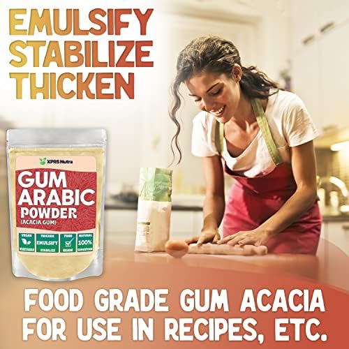 XPRS Nutra Gum Arabic Powder - Premium Acacia Gum Powder 4 Ounce - Food Grade Powdered Arabic Gum Arabic for Watercolor Paint - Arabic Gum for Baking and More